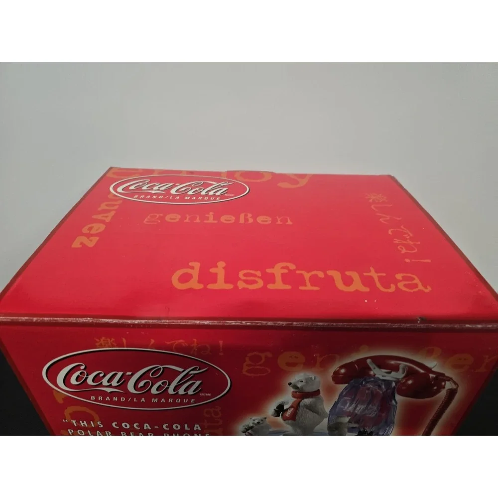 VTG Coca-Cola Animated Polar Bear Landline Phone - Coke Skating Bears